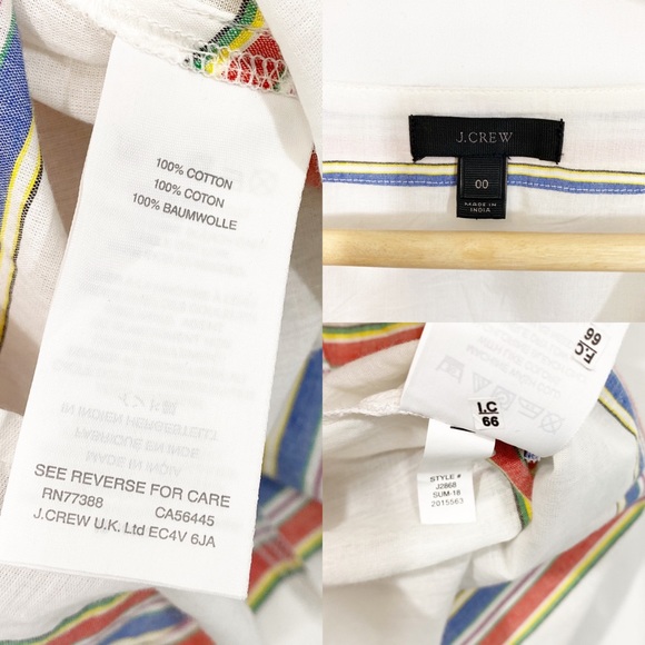 5/$25 NWOT J. Crew Flutter Sleeve Wrap Striped Top - Picture 8 of 8